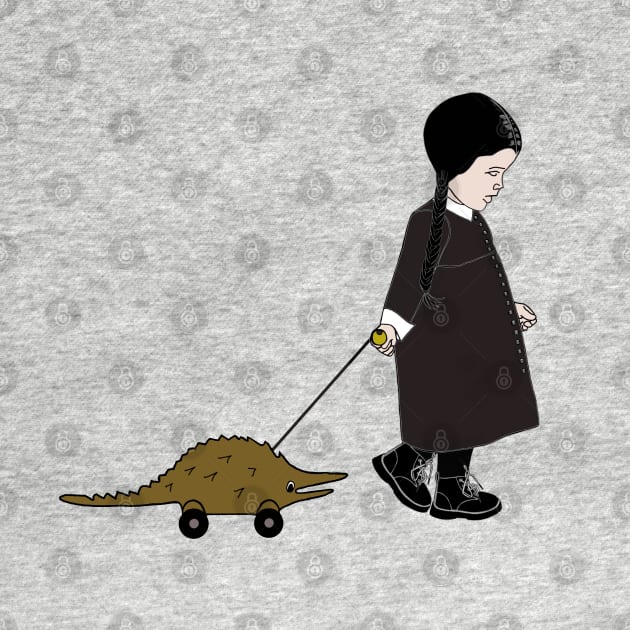 goth girl Walking the Alligator by Chic and Geeks